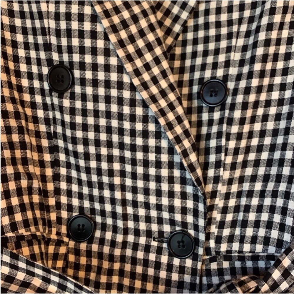 Reformation Rae black checkered / gingham print blazer jacket Size XS - Picture 7 of 15